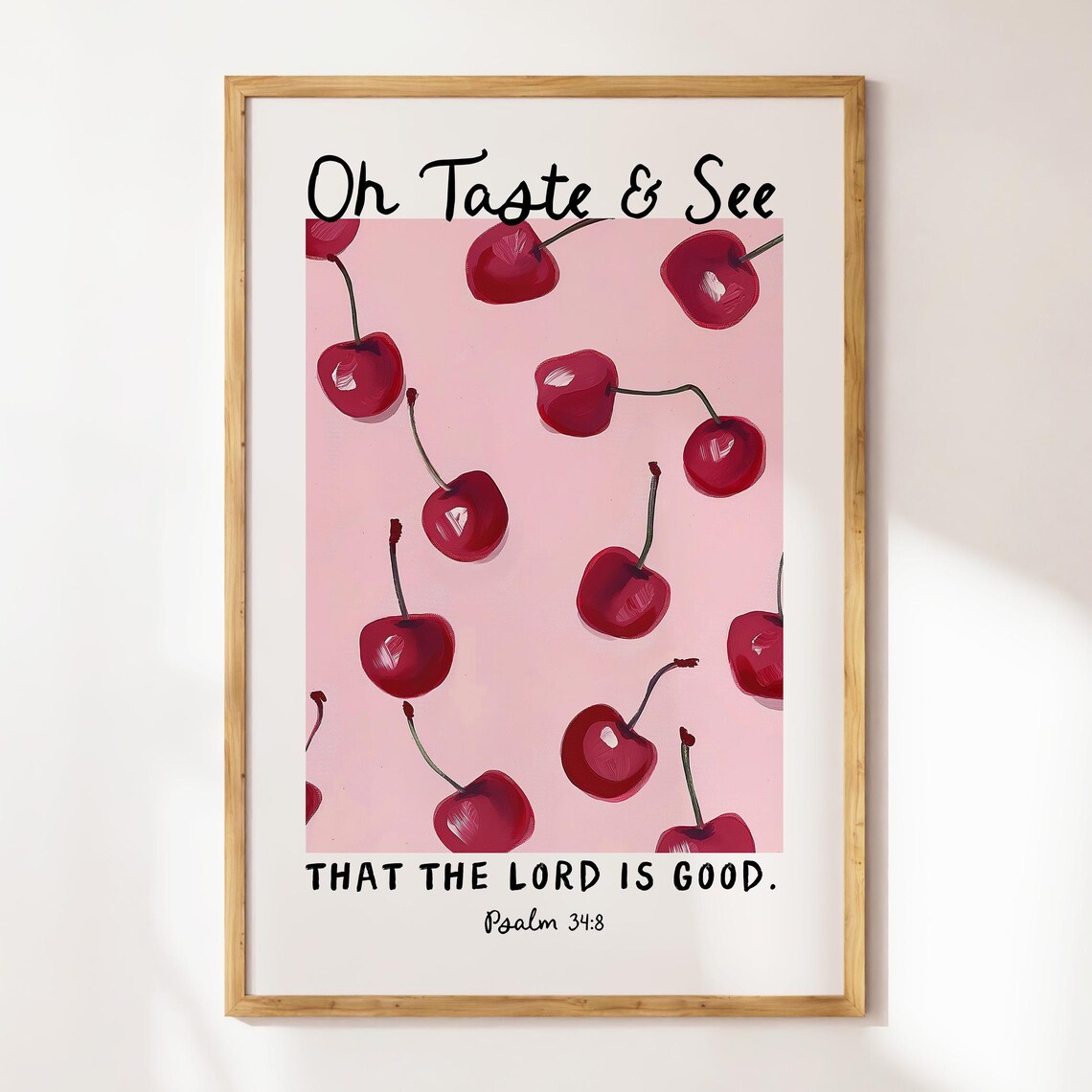 Psalm 34 Cherries Coquette Christian Art Print - Image 4