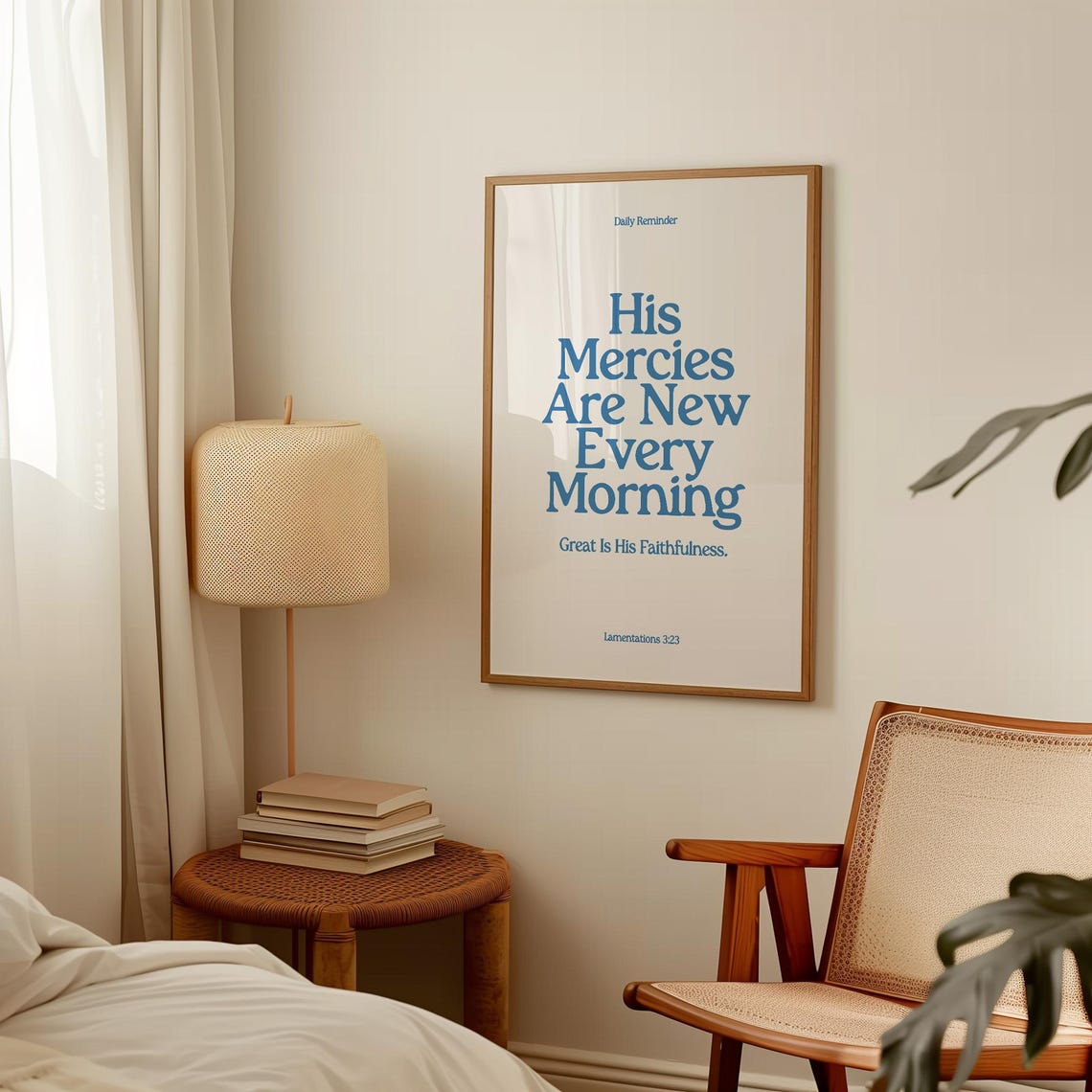 His Mercies Are New Every Morning Lamentations 3 23 Blue Serif Poster - Image 3