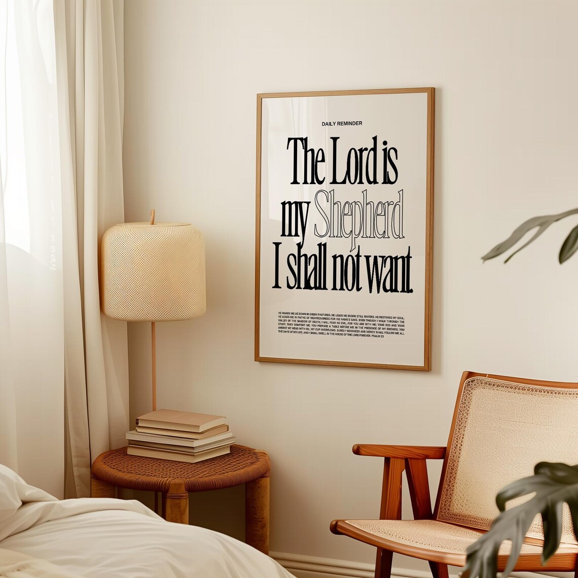 Daily Reminder The Lord Is My Shepherd I Shall Not Want Black Type Poster - Image 4