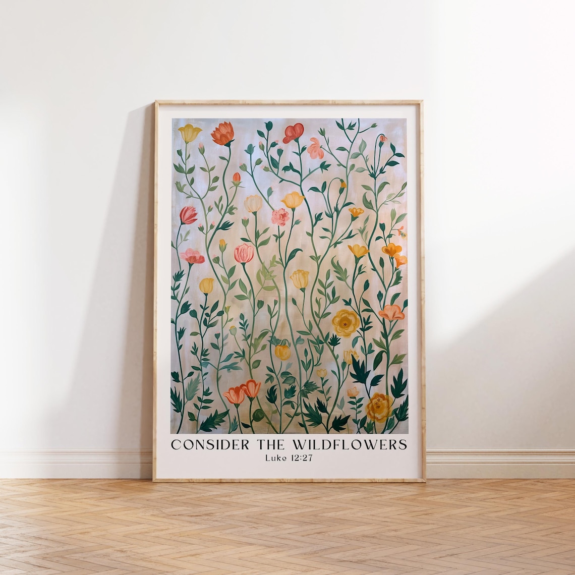 Consider The Wildflowers Scripture Wall Art Print - Image 3