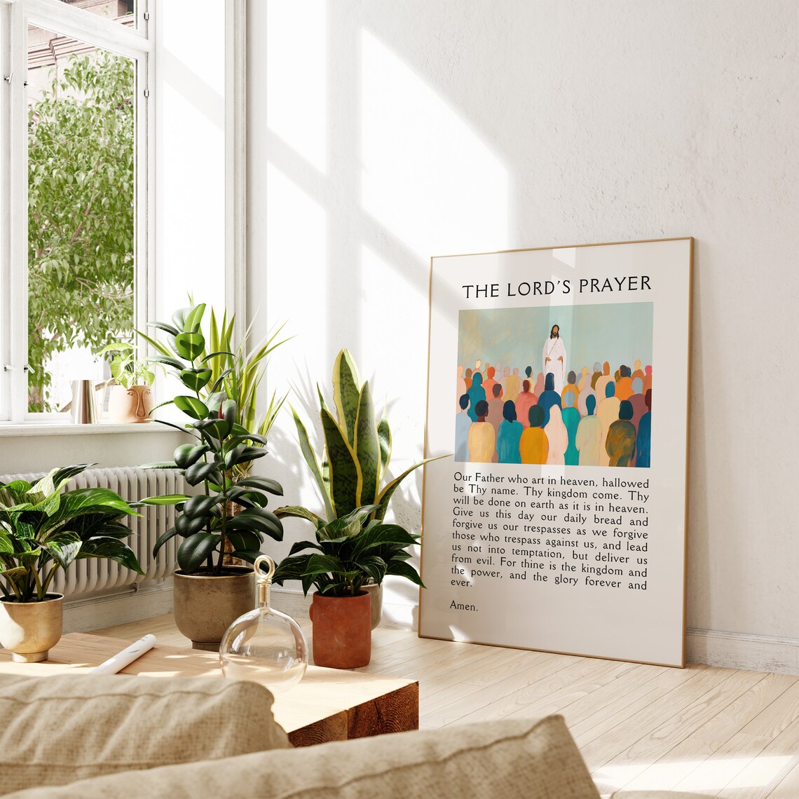 The Lord's Prayer Minimalist Christian Art Print - Image 2