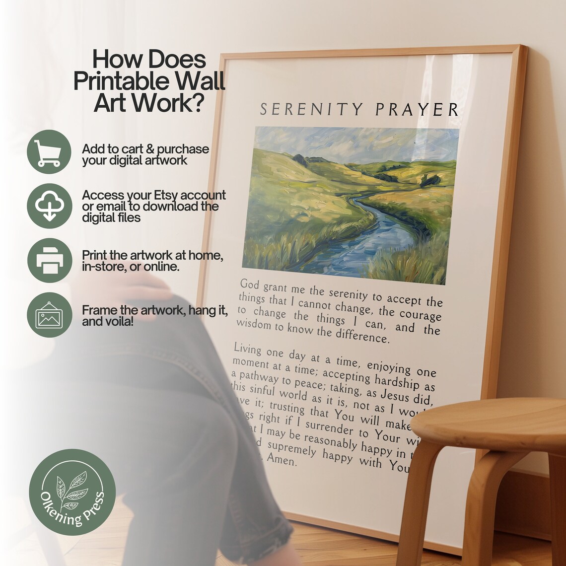 Serenity Prayer Christian Landscape Poster Print - Image 4