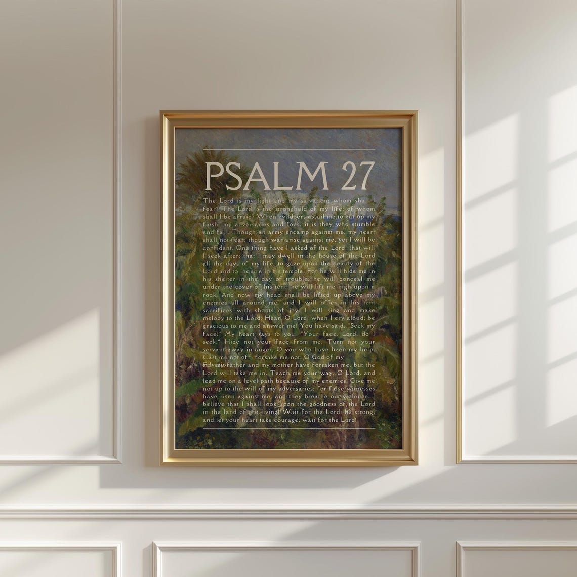 Psalm 27 Christian Wall Art Scripture Poster Bible Verse Wall Art Wall Art Trendy Apartment Decor Landscape Mural Christian Prints - Image 2