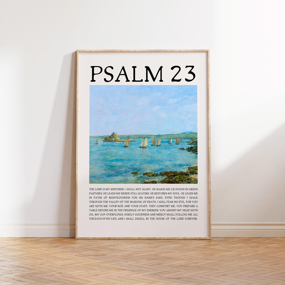 Psalm 23 Sailboat Seascape The Lord Is My Shepherd Verse Poster - Image 4