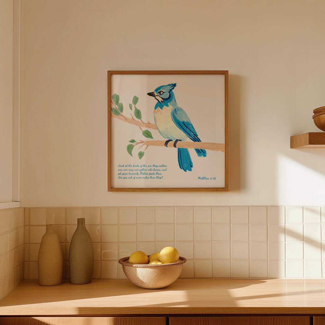 Matthew 6 Look At The Birds Christian Art Print - Image 4