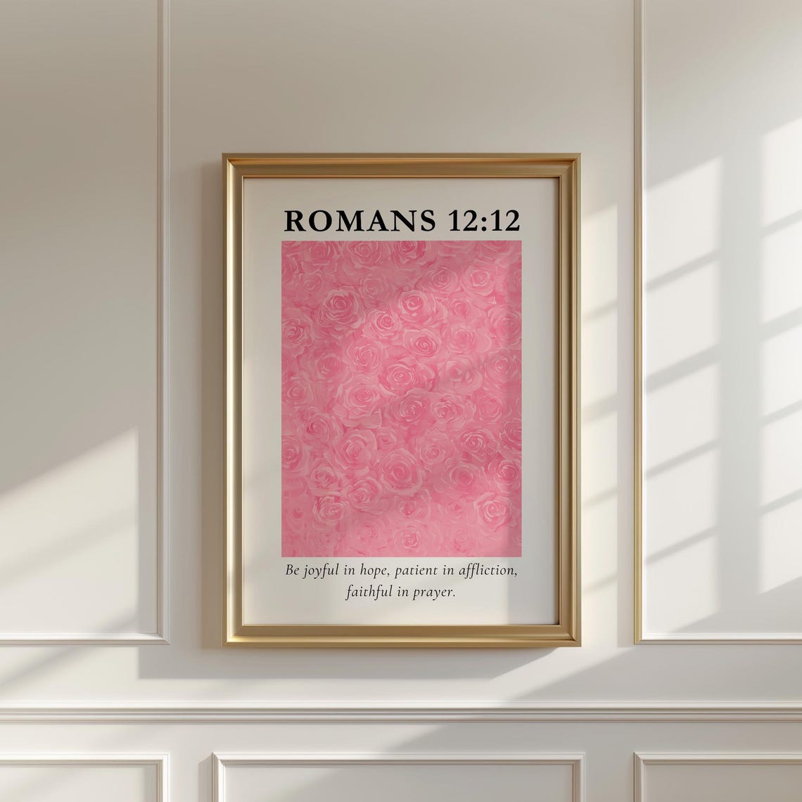 Romans 12 Christian Wall Art William Morris Floral Pattern Wall Art Bible Verse Wall Art Trendy Apartment Decor - Image 2
