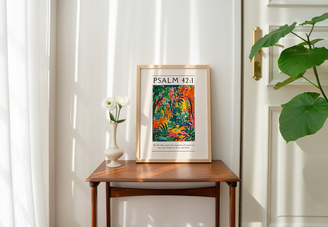 Psalm 42 As the Deer Colorful Jungle Christian Scripture Poster - Image 4