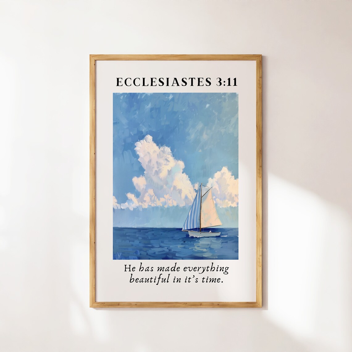 Ecclesiastes 3:11 Sailboat Painting Christian Art