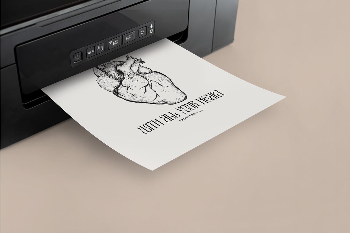 Trust In The Lord With All Your Heart Anatomical Heart Art Poster - Image 3