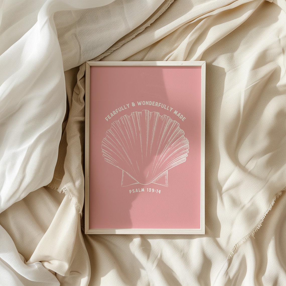 Fearfully And Wonderfully Made Pink Seashell Psalm 13914 Poster