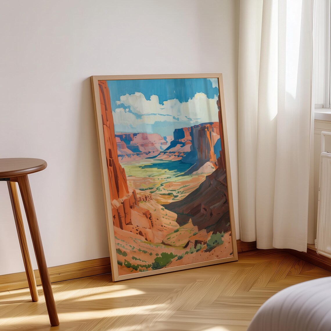 Red Rock Canyon Desert Valley Colorful Landscape Painting Poster - Image 4
