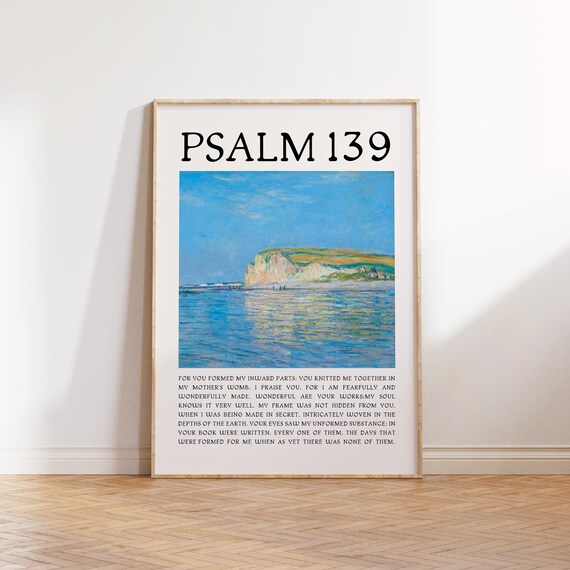 Psalm 139 Fearfully and Wonderfully Made Coastal Verse Poster