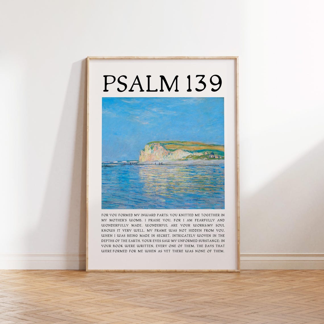 Psalm 139 Fearfully and Wonderfully Made Coastal Verse Poster