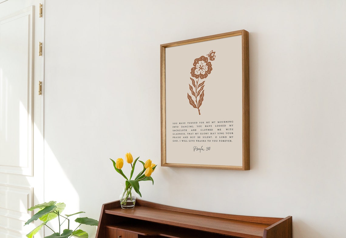 Psalm 30 Give Thanks Print Christian Fall Decor Thanksgiving Bible Verse Print Thanksgiving Dinner Diy - Image 4