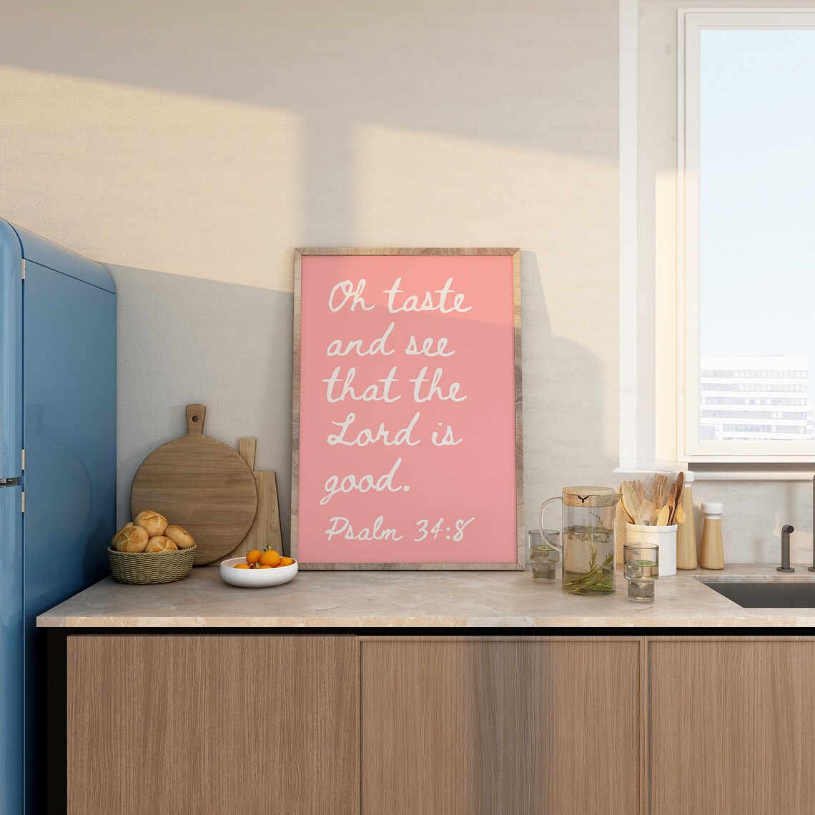 Oh Taste And See That The Lord Is Good Psalm 348 Pink Poster - Image 4