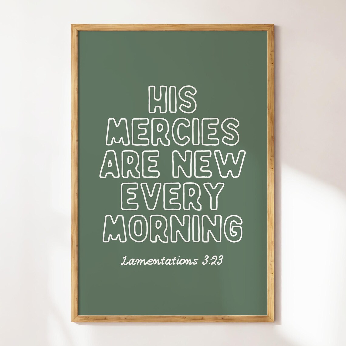 His Mercies Are New Every Morning Lamentations 3 23 Green Playful Poster - Image 4