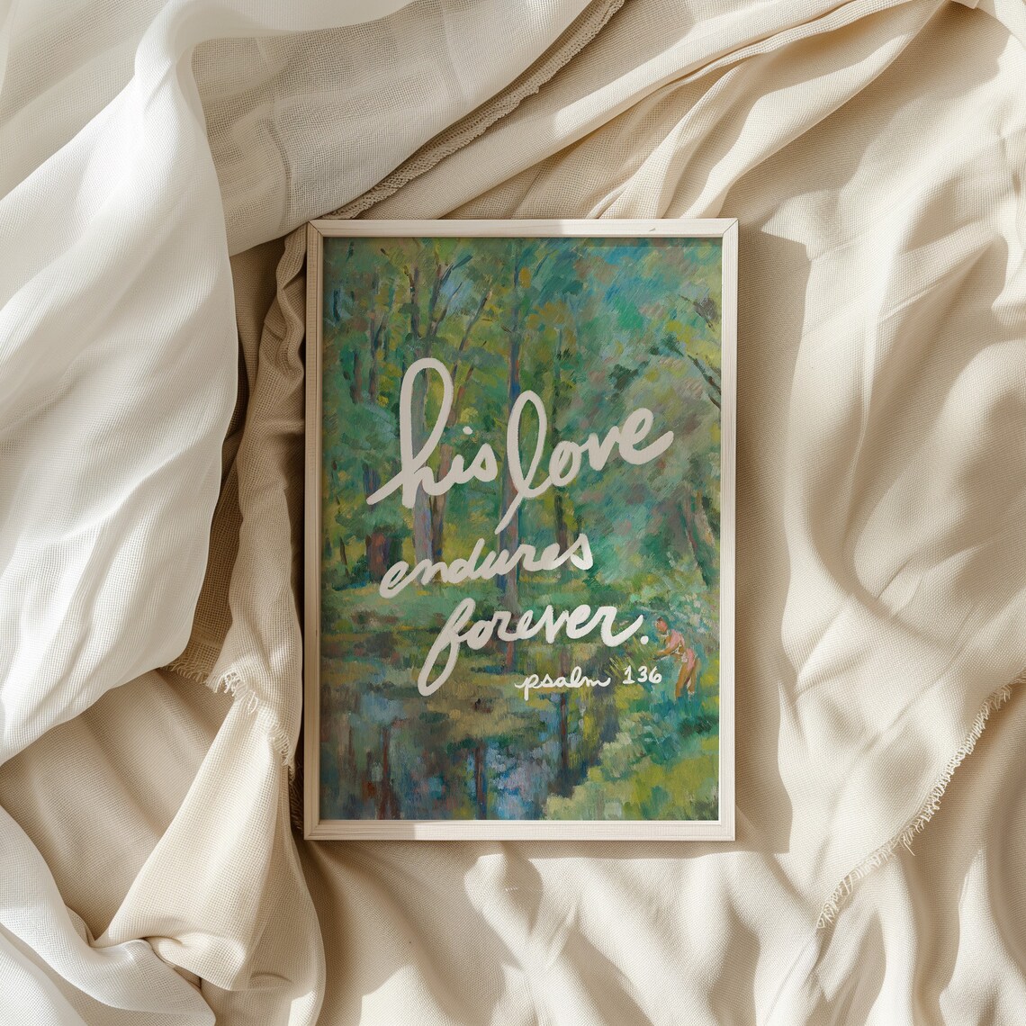His Love Endures Christian Bible Verse Art Print - Image 4