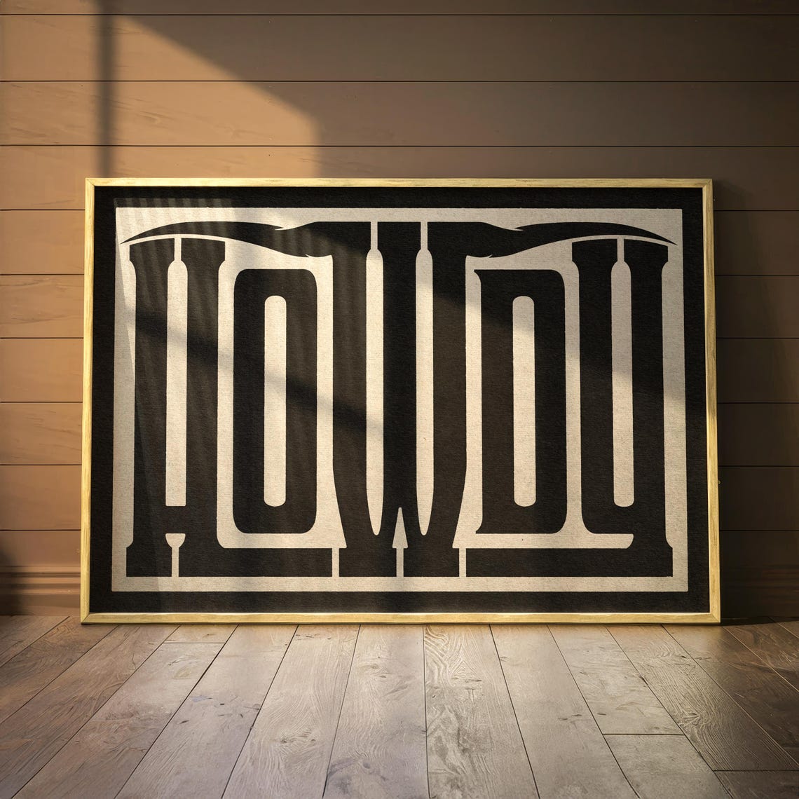 Black Cream Bold Howdy Western Slab Serif Style Typography Poster