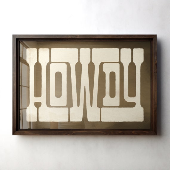 Instant Howdy Print Bold Western Typography Wall Art Howdy Poster Welcome Sign Brown Beige Howdy Farmhouse Decor