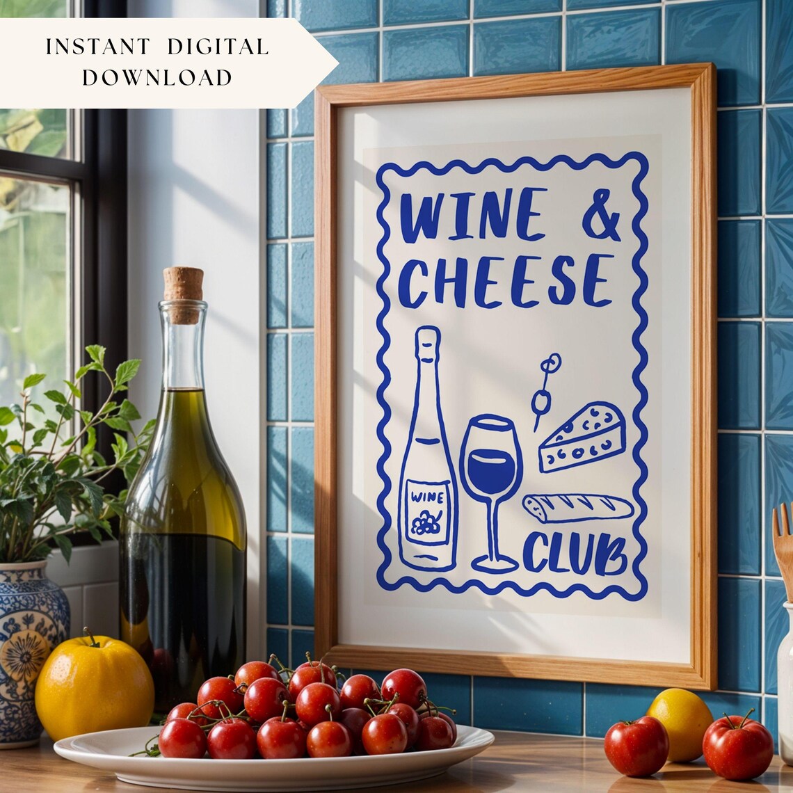 Wine Print, Kitchen Decor Wall Art Print