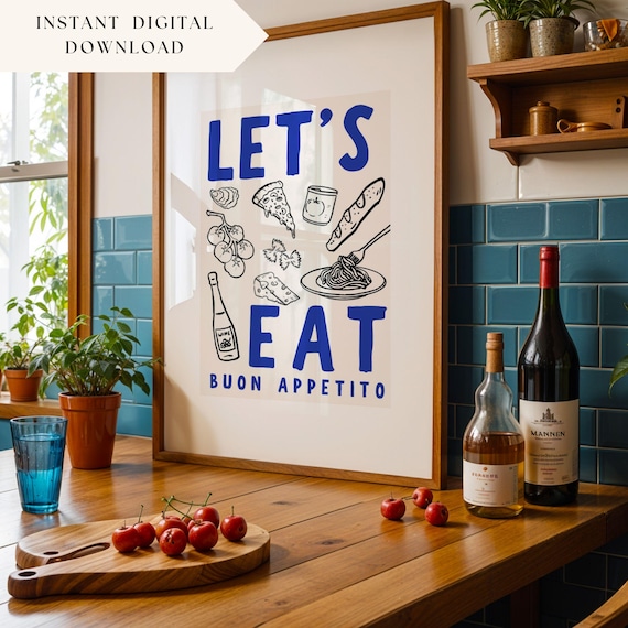 Italian Restaurant Cooking Display, Kitchen Art Print