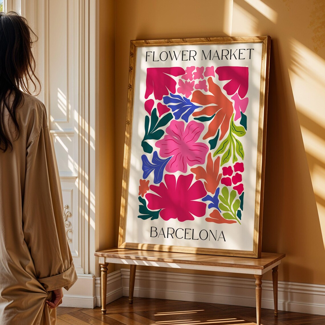 Barcelona Flower Market, Matisse Style Art Print - Image 3