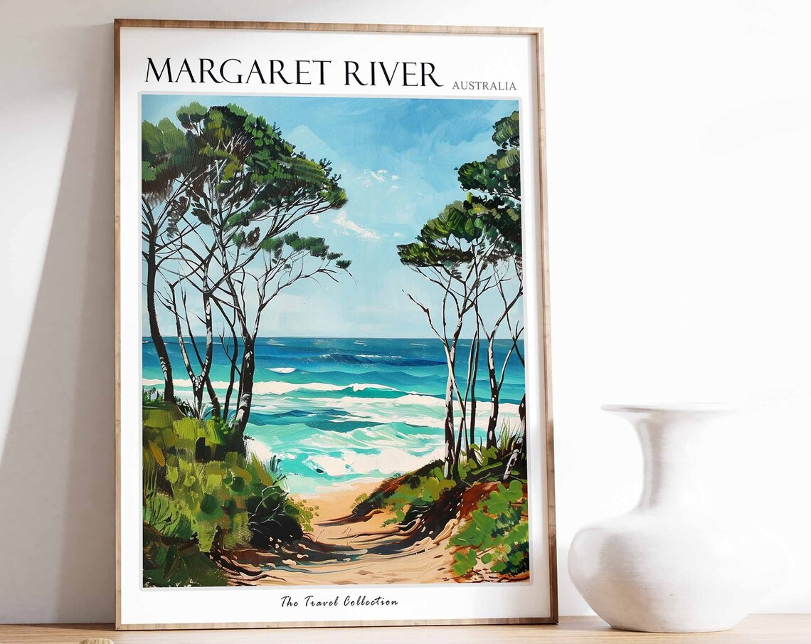 Margaret River Poster Australia Travel Print Australian Decor Oceania Travel Poster Oceanian Wall Art Margaret River Travel Poster