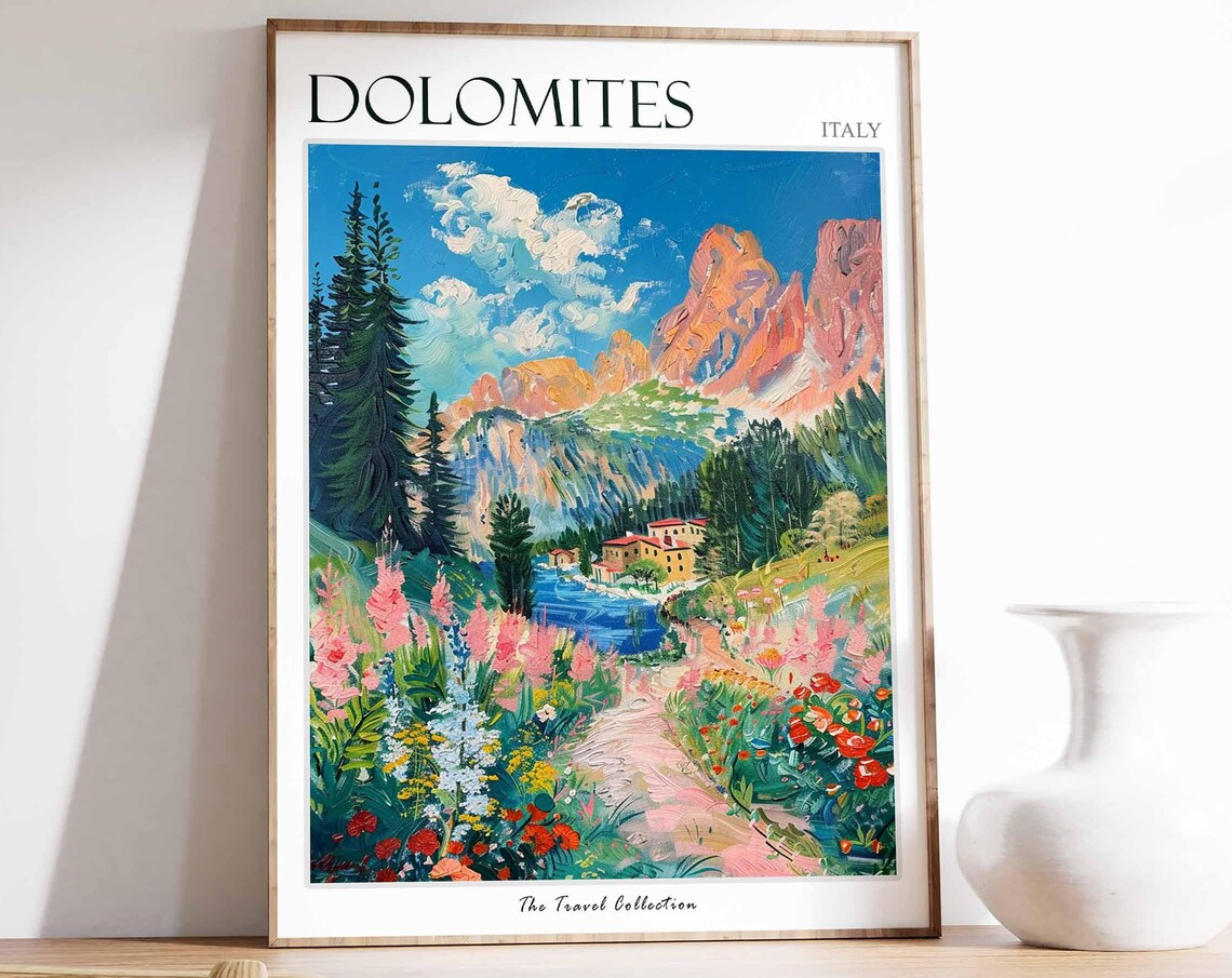 Dolomites Travel Print, Italian Landscape Poster