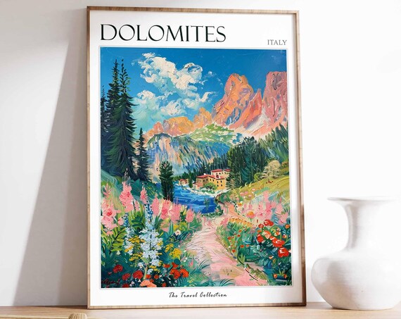 Dolomites Travel Print, Italian Landscape Poster