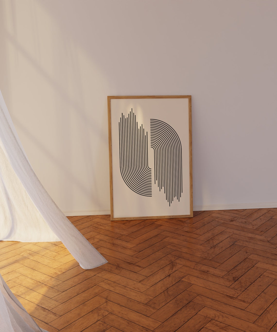 Minimalist Black Line Arch Geometric Japandi Zen Monochrome Poster - Image 2