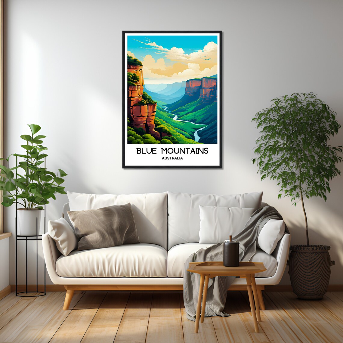 Blue Mountains Australia Sandstone Cliffs Valley Travel Poster - Image 2