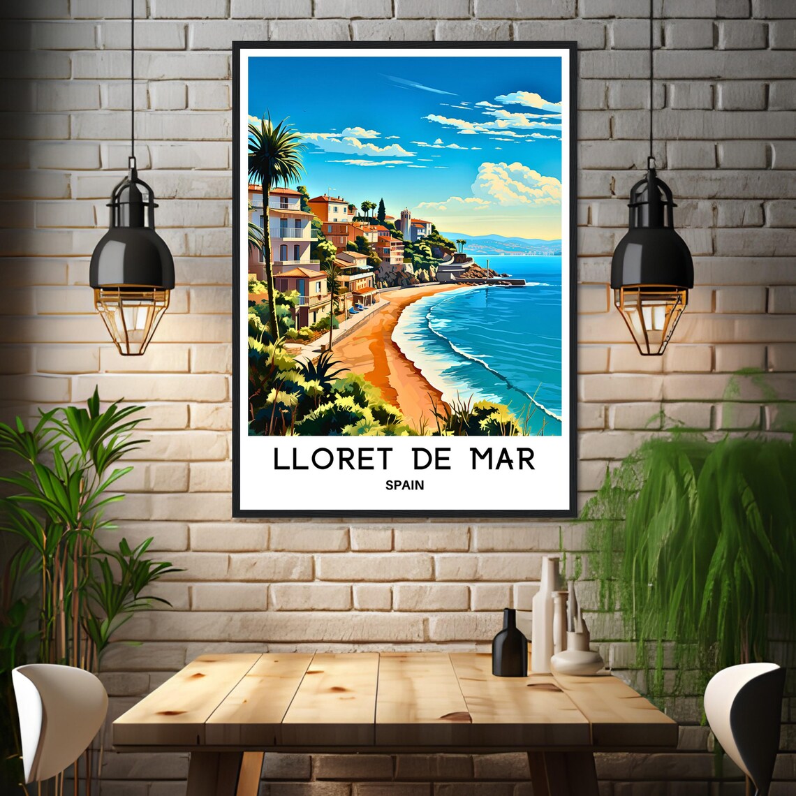 Lloret De Mar Spain Coastal Town And Beach From The Cliffs Poster - Image 3