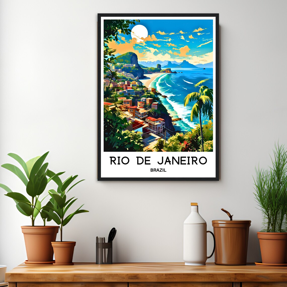 Rio de Janeiro Brazil Coastal City Beach Panorama Travel Poster - Image 3