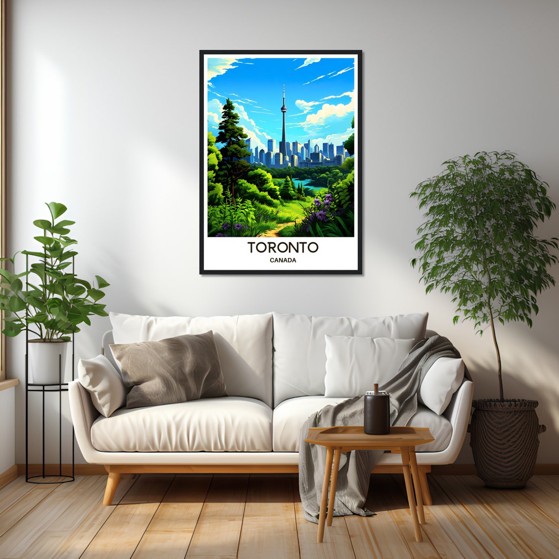 Toronto Canada Travel Poster with CN Tower Viewed Through a Green Park - Image 2