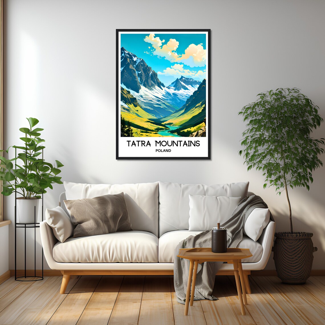 Tatra Mountains Poland Alpine Peaks Sunny Valley Lake Travel Poster - Image 2