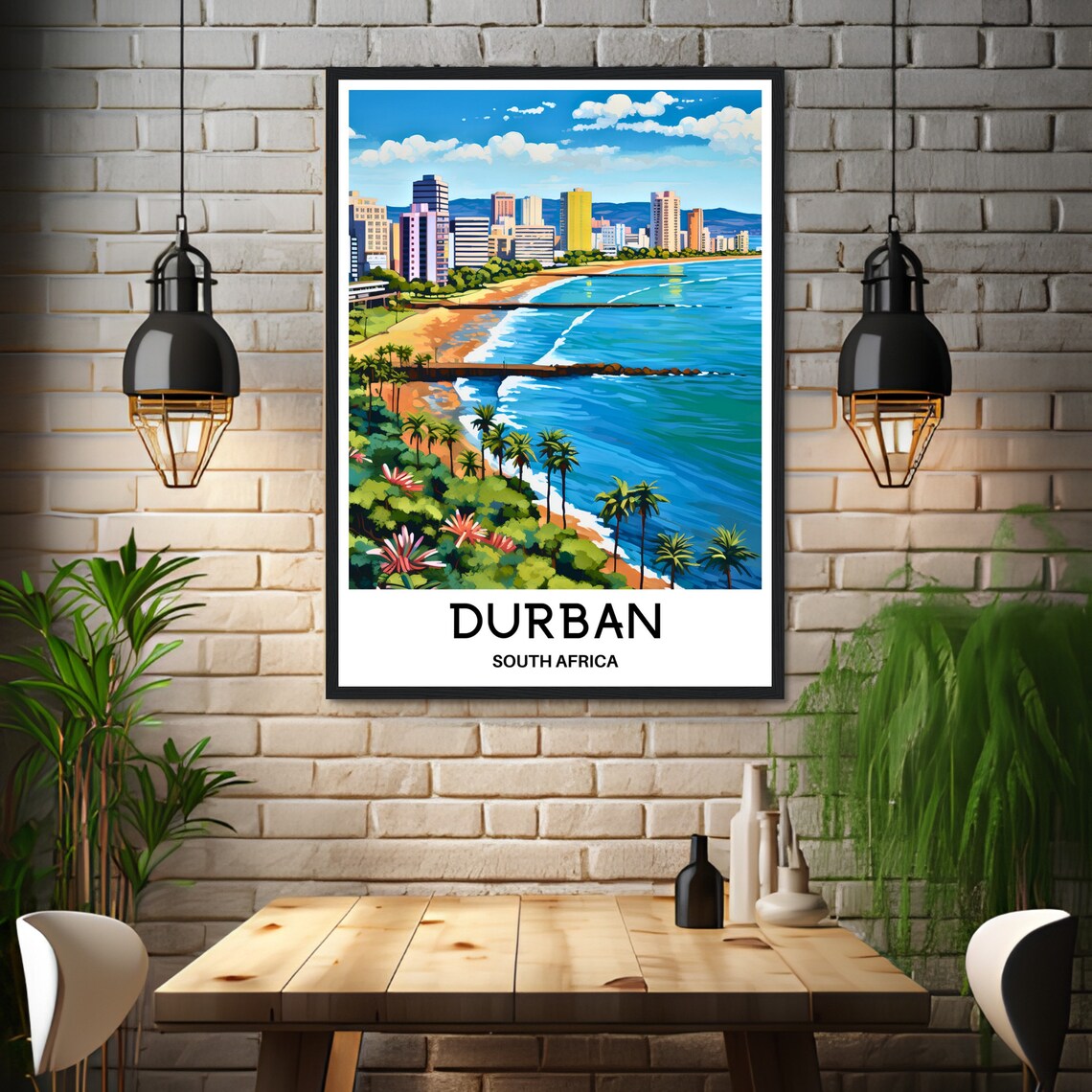 Durban Travel Poster, South African Art Print - Image 3