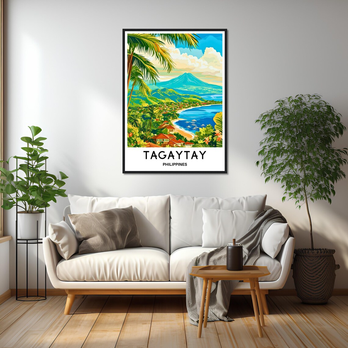 Tagaytay Philippines Taal Volcano Bay Tropical Travel Poster - Image 2