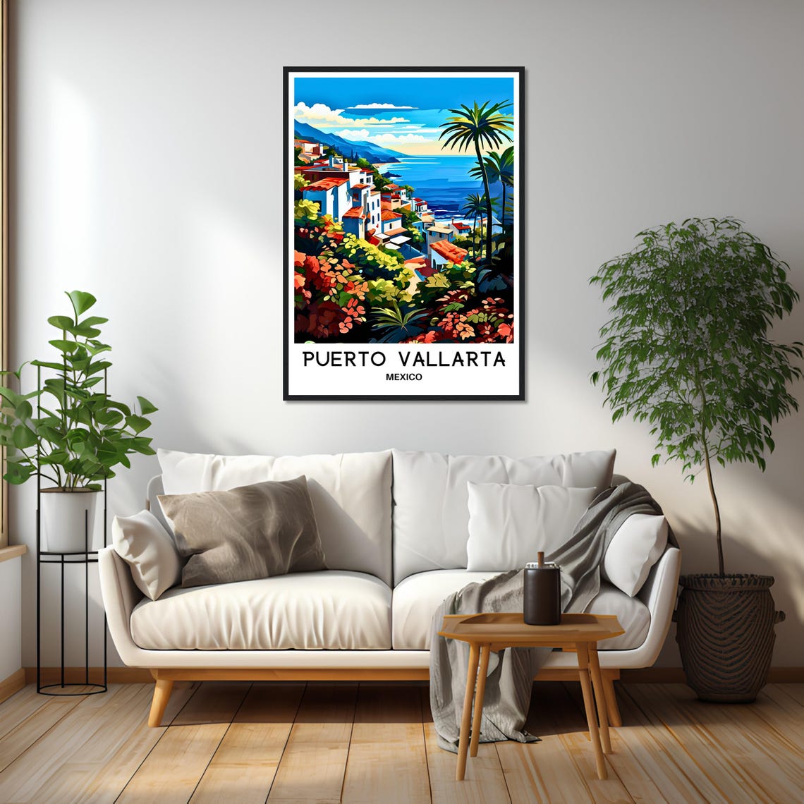 Puerto Vallarta Mexico Colorful Coastal Town Illustration Poster - Image 2