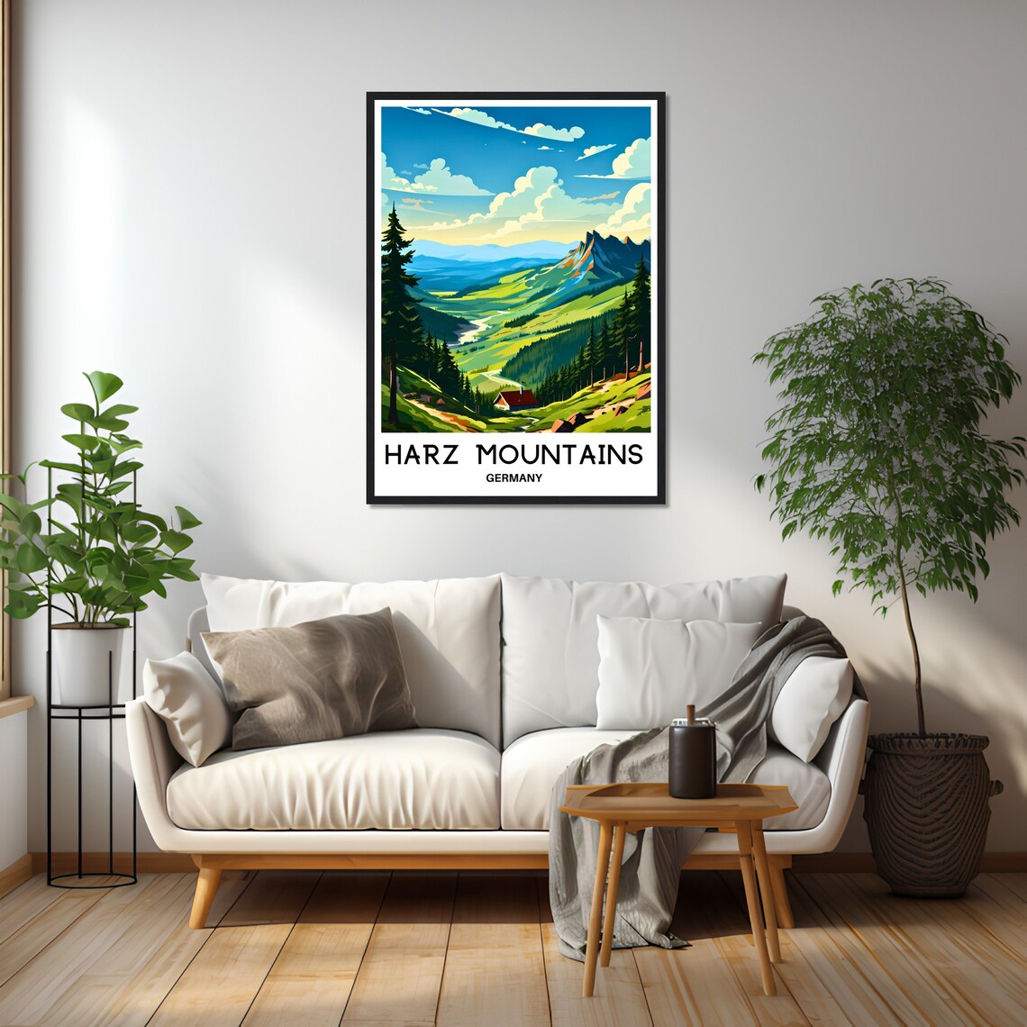 Harz Mountains Pine Forest Valley Cabin Germany Travel Poster - Image 2