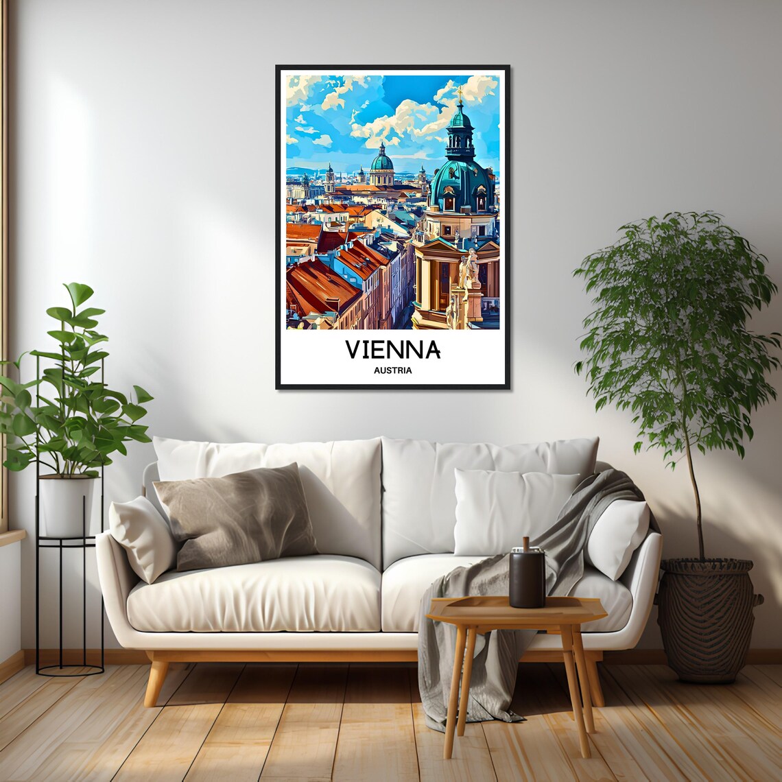Vienna Austria Historic Rooftops Baroque Domes City Travel Poster - Image 2
