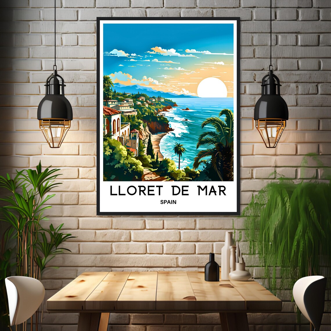 Lloret De Mar Spain Sunset Over The Coastal Town And Sea Poster - Image 3