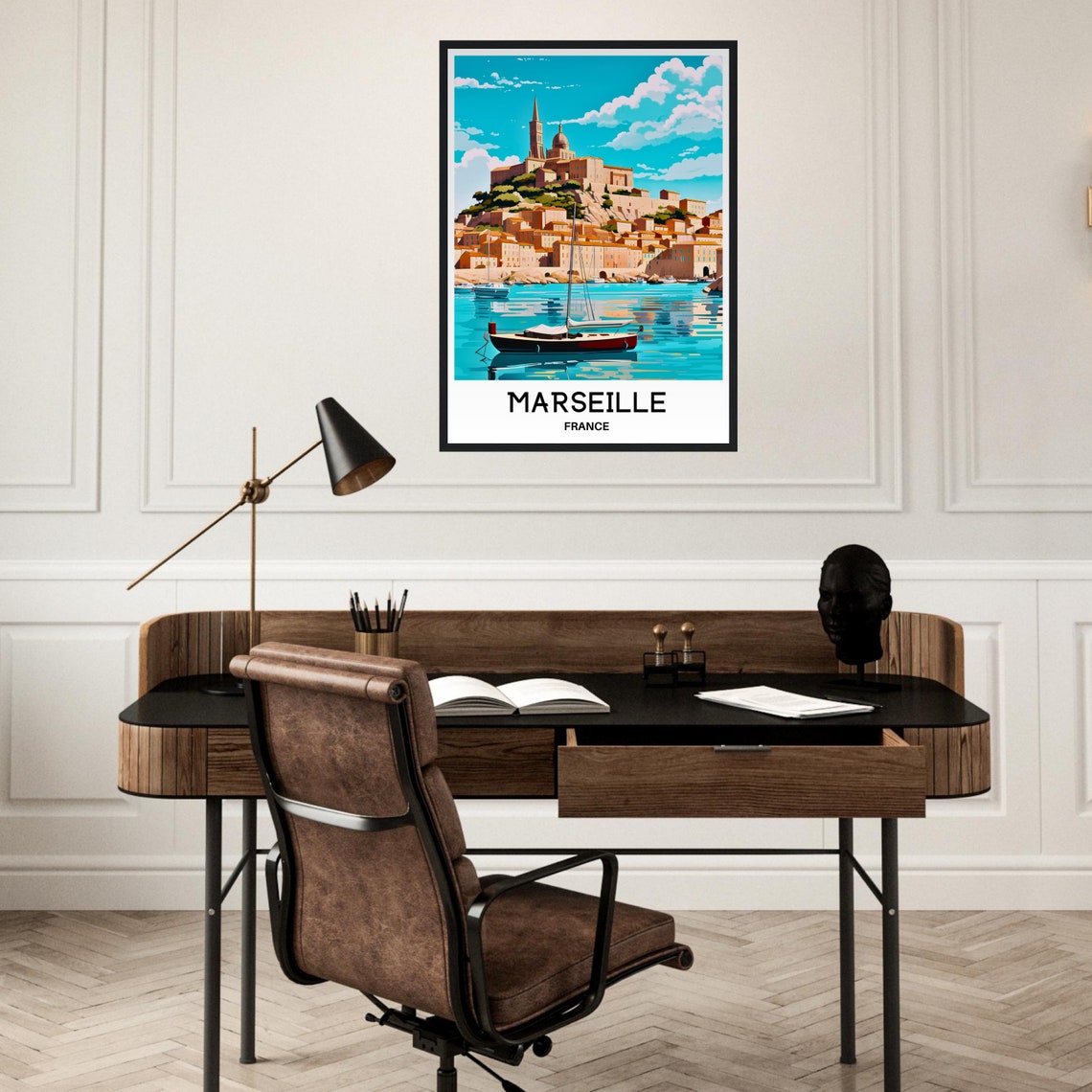 Marseille Travel Print Marseille Poster French Art Print France Lover Gift Wall Hanging Art Home Office Desk Decor Marseille Illustration - Image 2