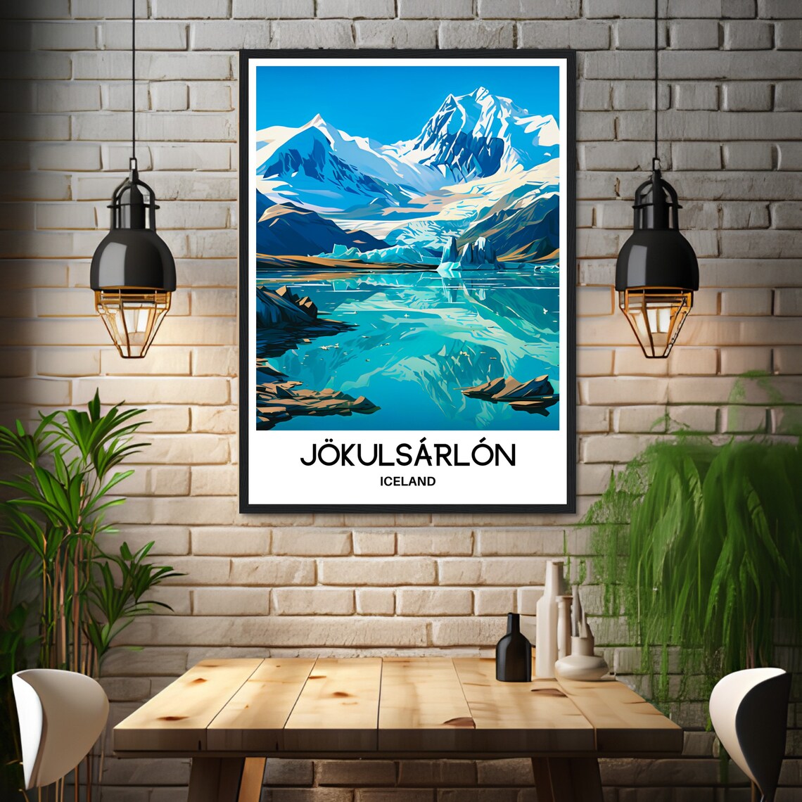 Jokulsarlon Travel Poster, Iceland Landscape - Image 3