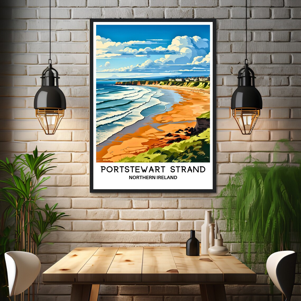 Portstewart Strand Northern Ireland Golden Beach Travel Poster - Image 3