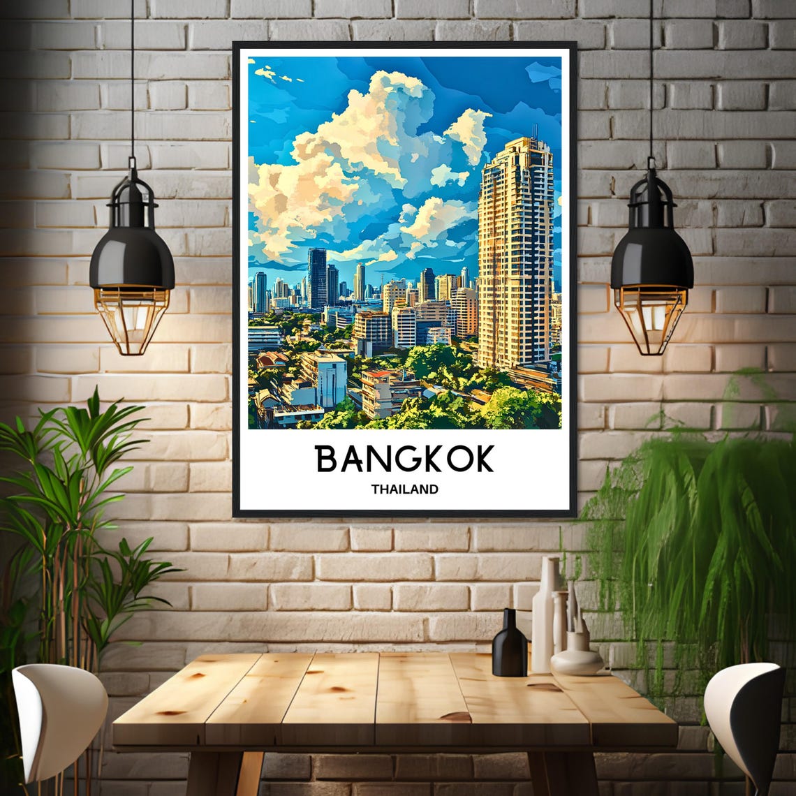 Bangkok Thailand Modern Skyline Daytime Cityscape Travel Poster - Image 3