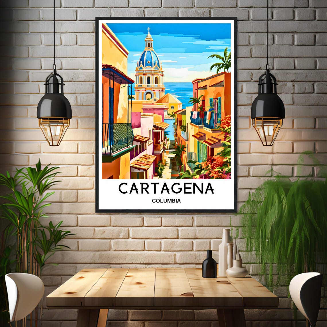 Cartagena Travel Print Cartagena Poster Colombian Art Print Colombia Lover Gift Wall Hanging Art Home Decor Cartagena City Illustration - Image 3