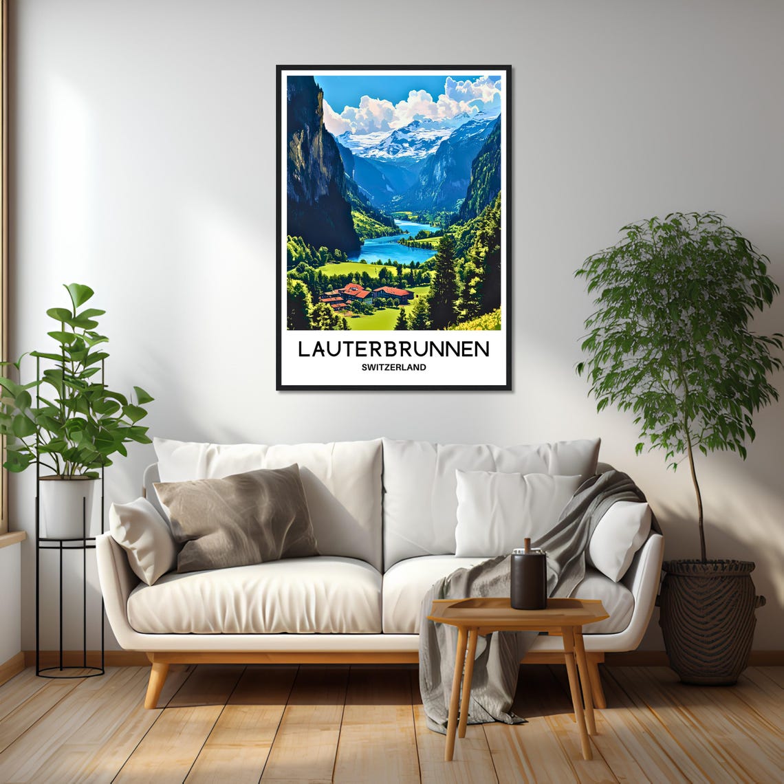 Lauterbrunnen Switzerland Alpine Valley Waterfall Travel Poster - Image 2