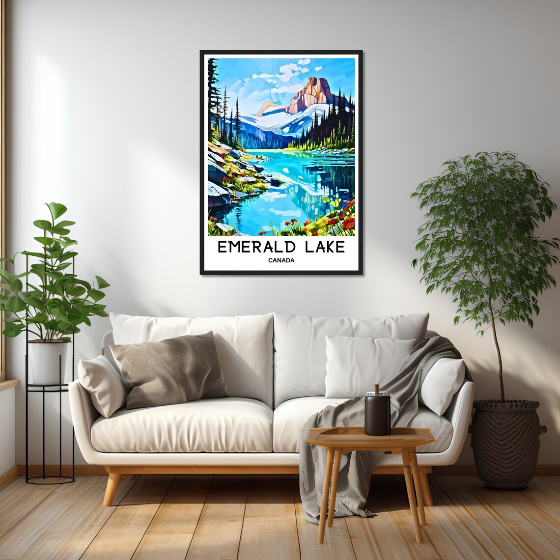 Emerald Lake Canada Turquoise Rocky Mountain Peak Summer Poster - Image 2