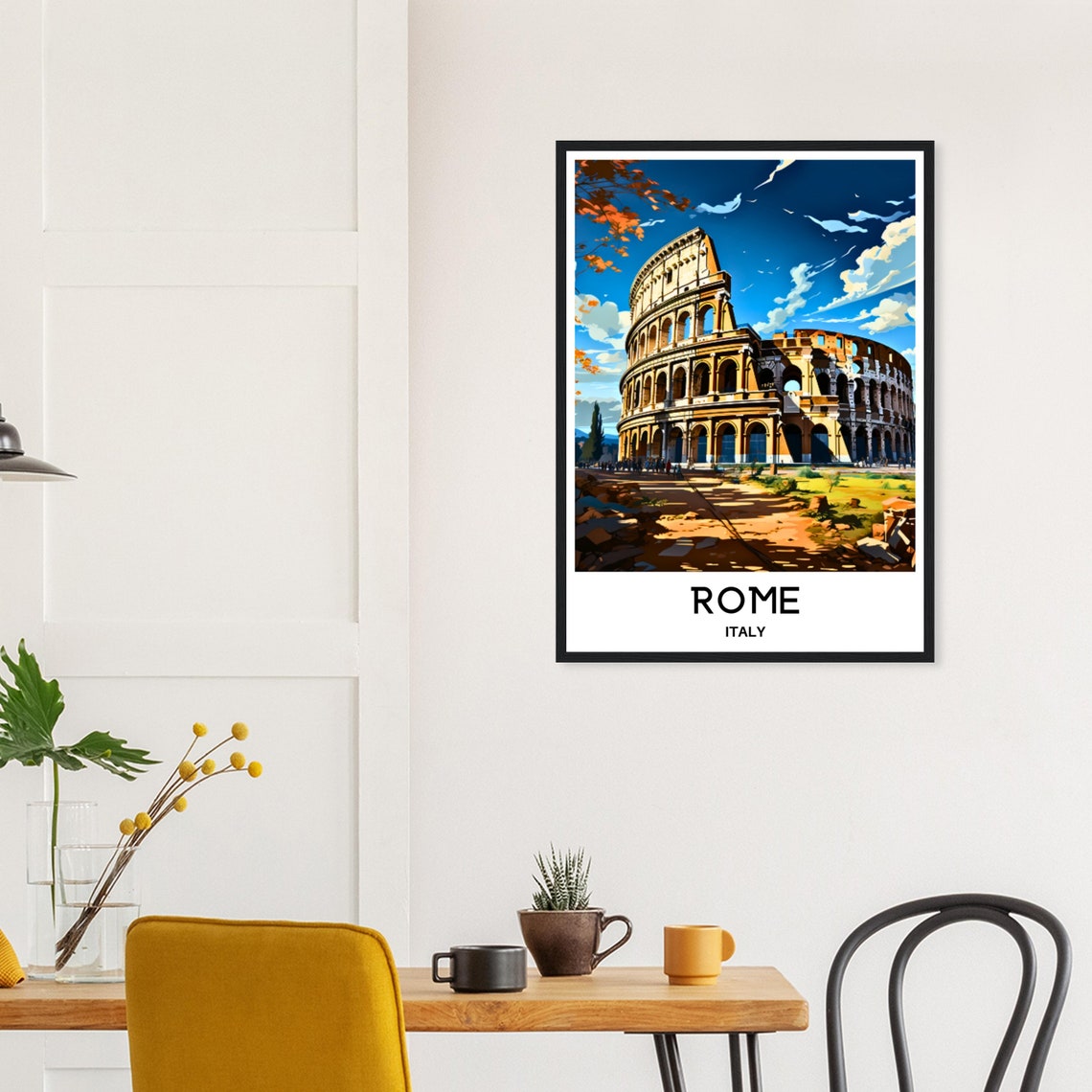 Rome Travel Poster Rome Travel Print Rome Gift Art Rome Travel Art Rome Italy Print Rome Lover Gift Rome Painting Rome Colosseum Print Rome - Image 3