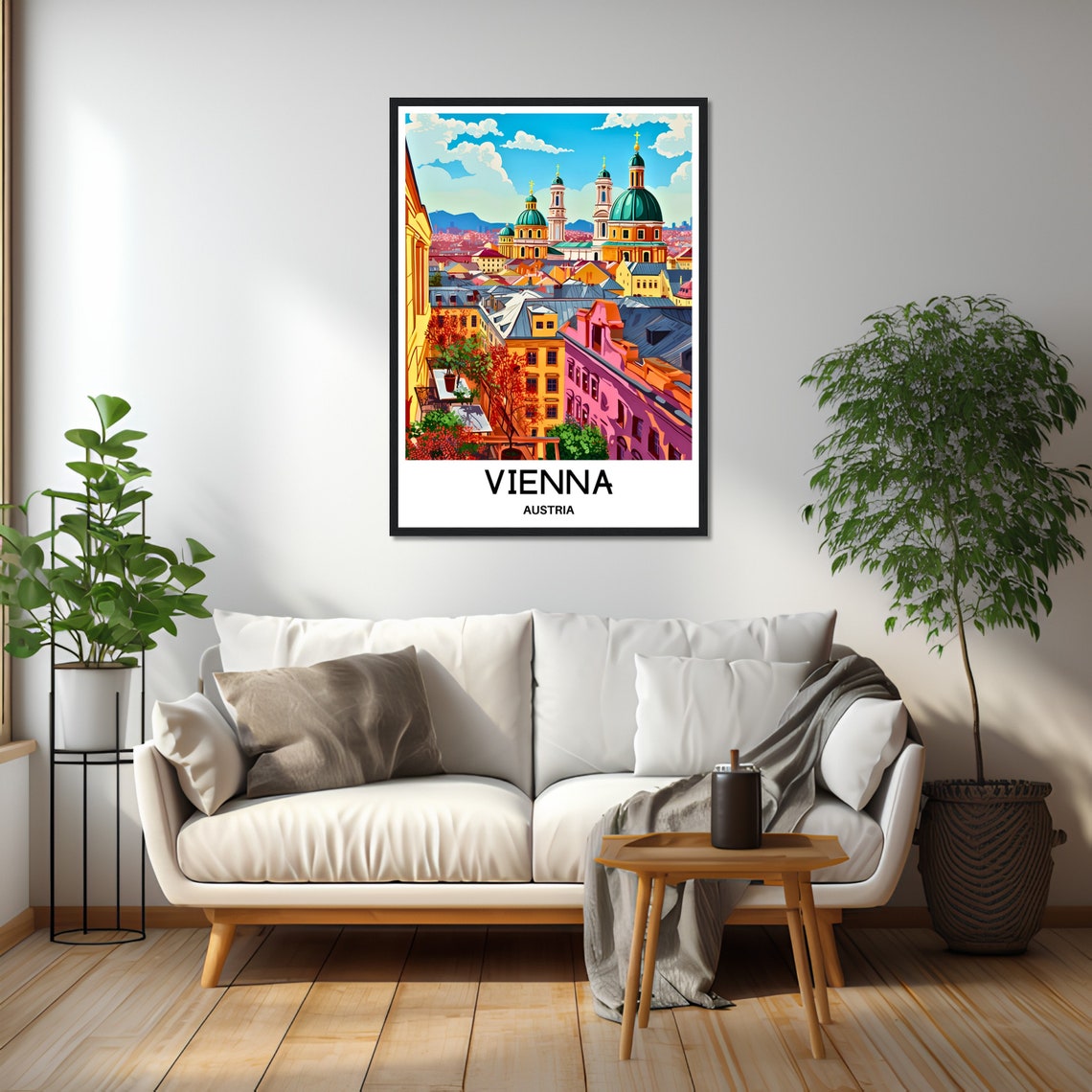 Vienna Austria Baroque Rooftops Domes Imperial City Travel Poster - Image 2